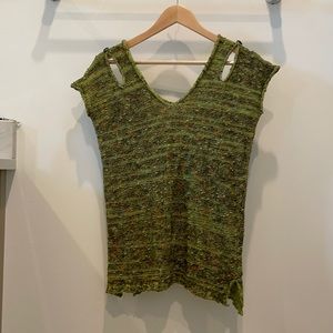 Green knitted shirt